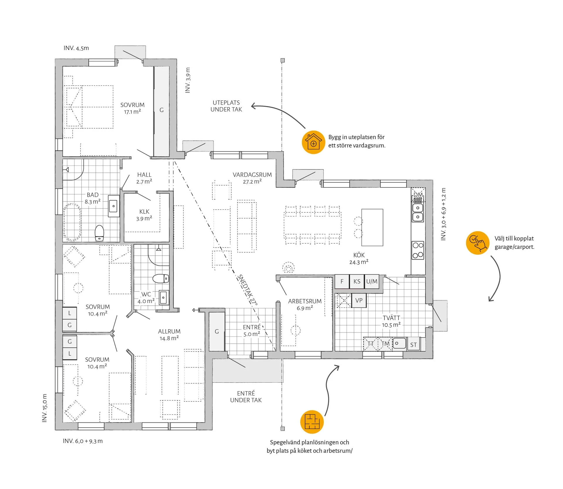 Vikhem planritning - Modern
