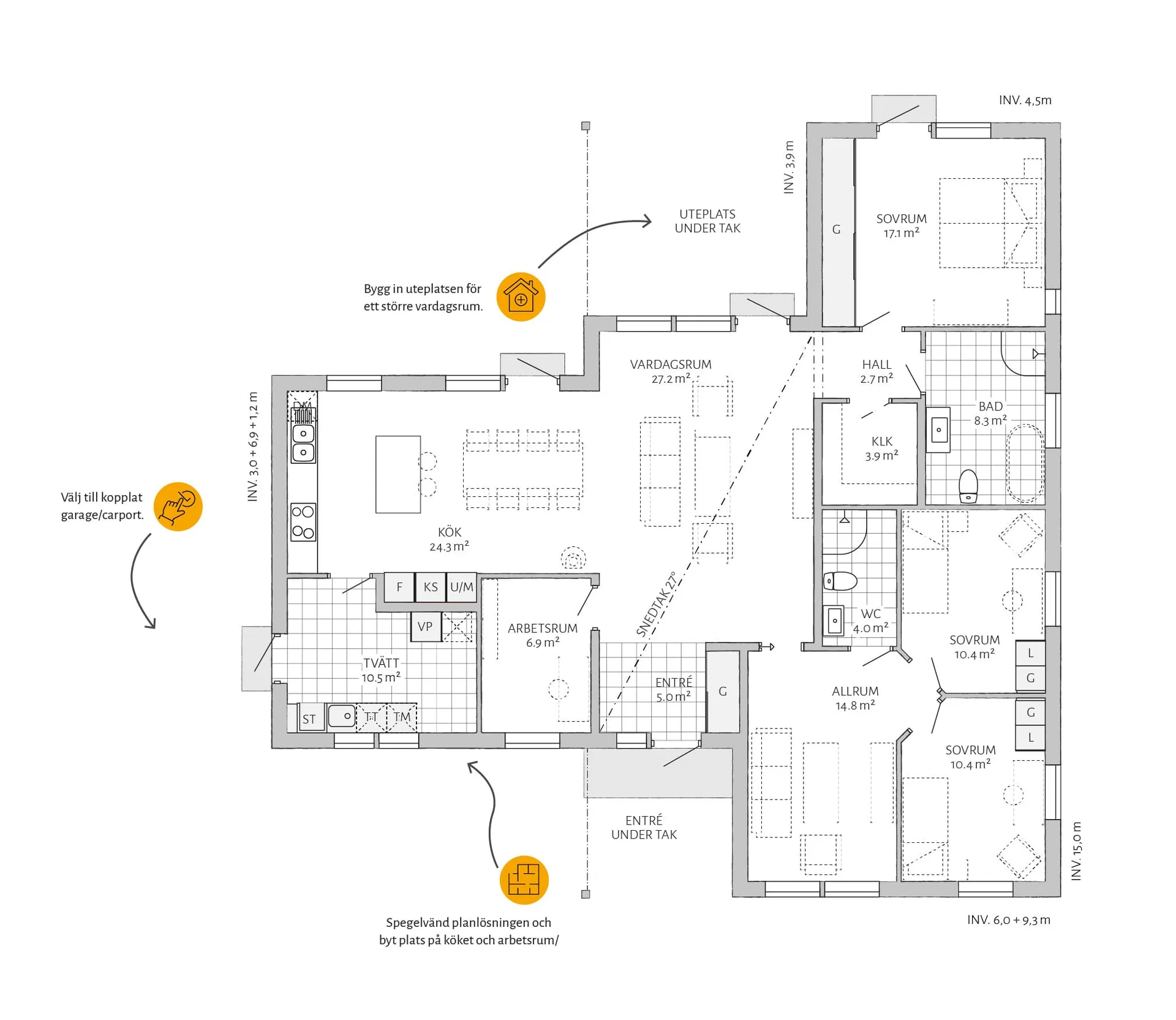 Vikhem planritning - Modern