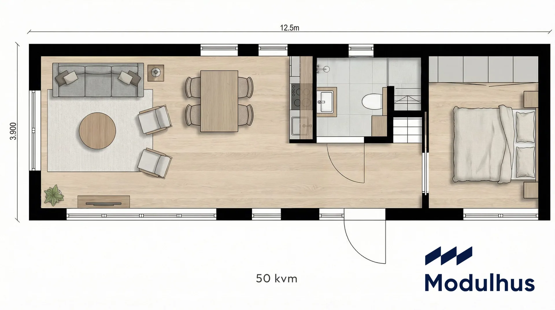 Saga planlösning 50 m²