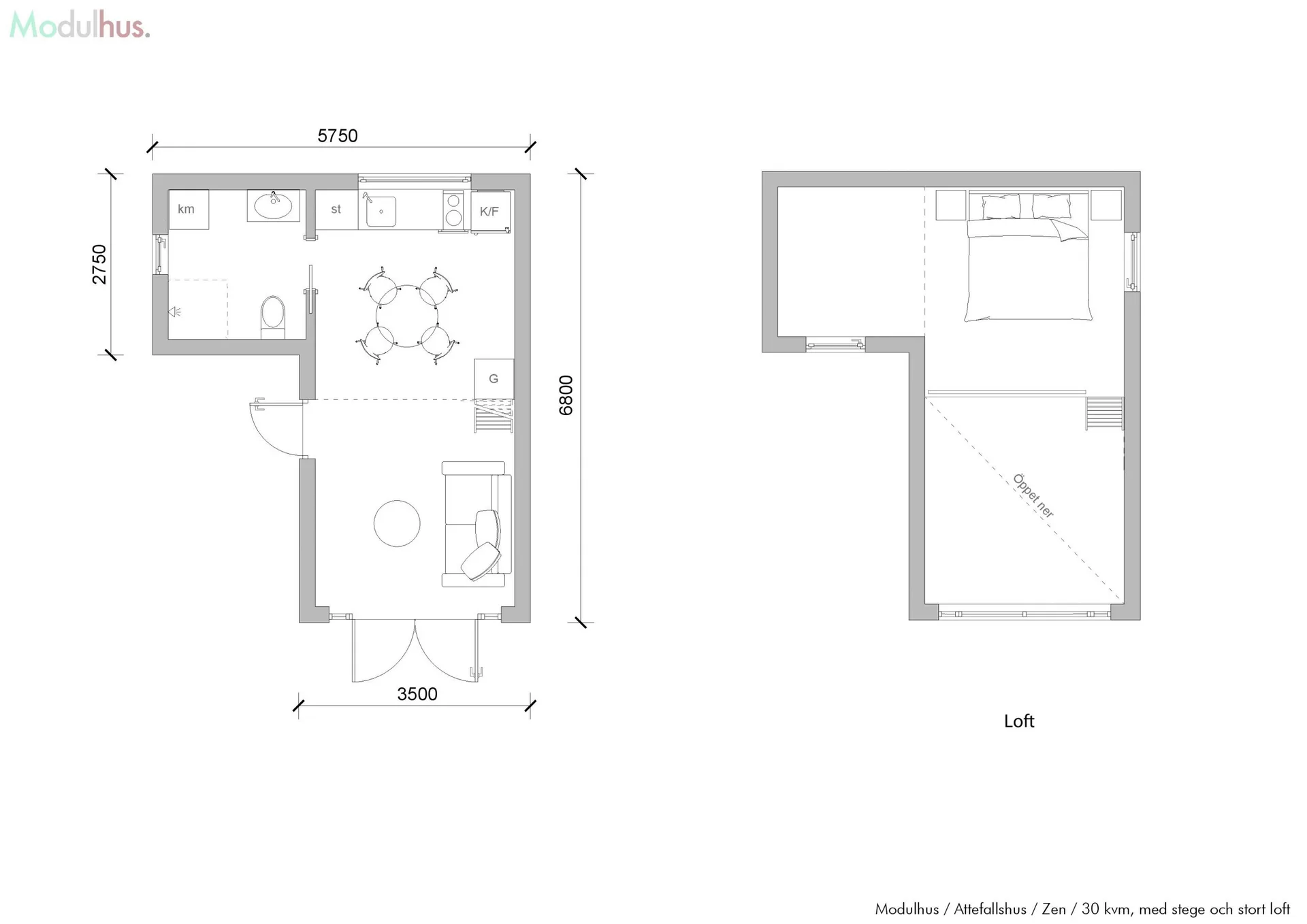 Zen 30 med stege och stort loft