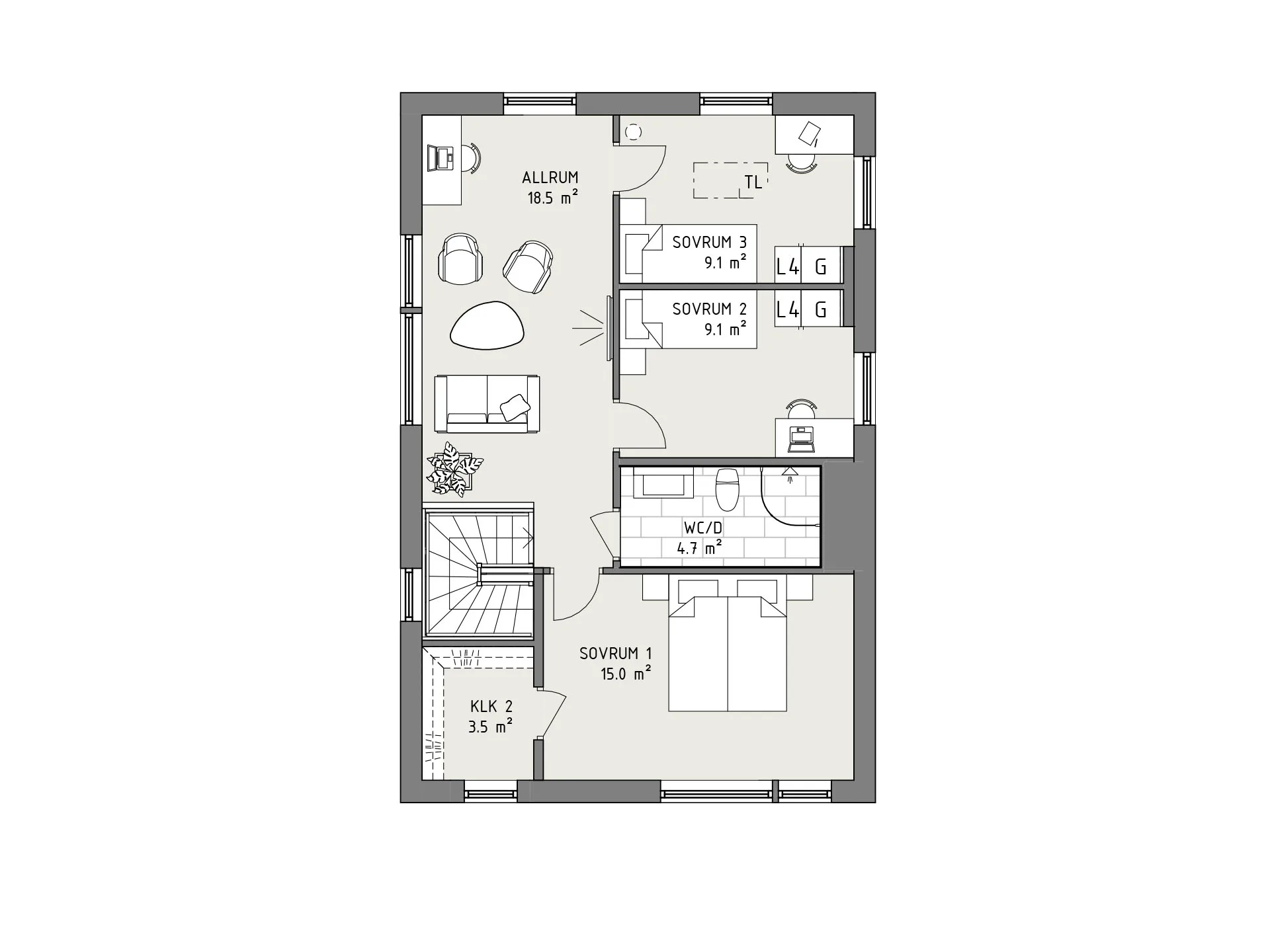Smart 133 planritning - Modern