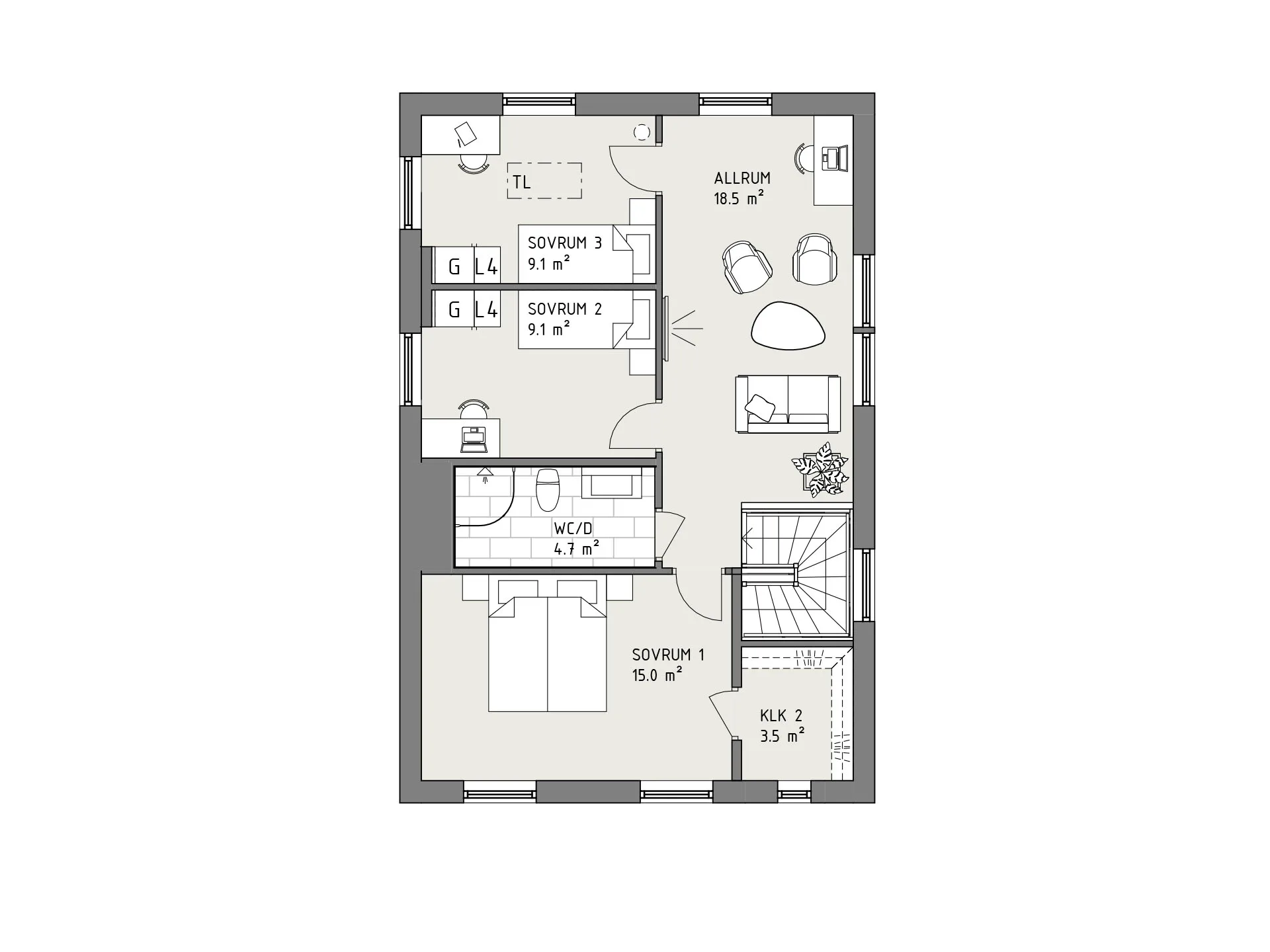 Smart 133 planritning - Lantlig