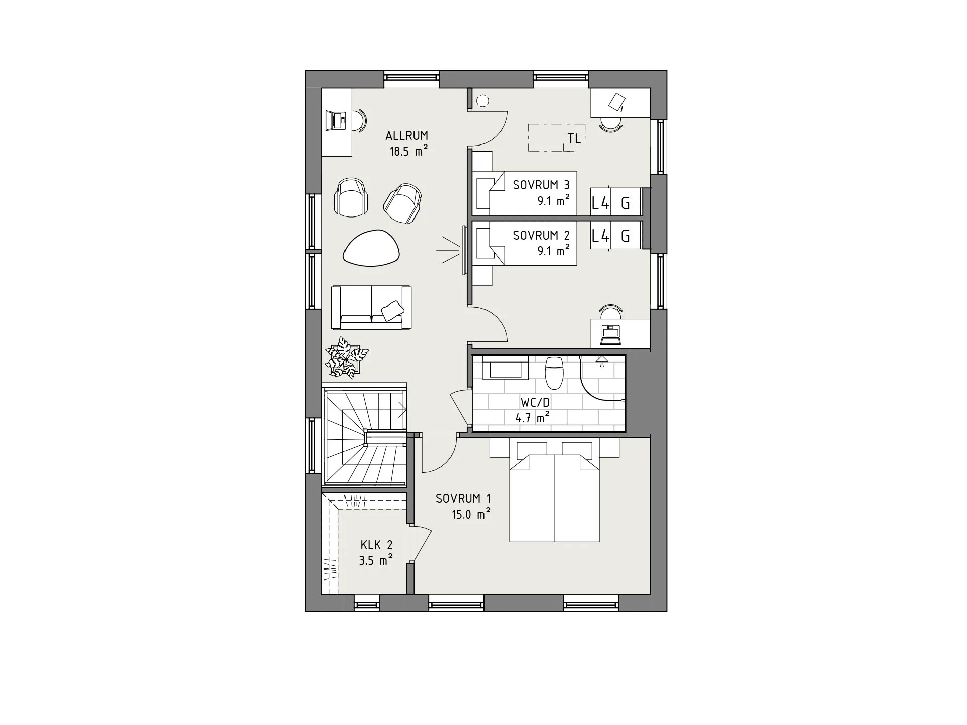 Smart 133 planritning - Lantlig