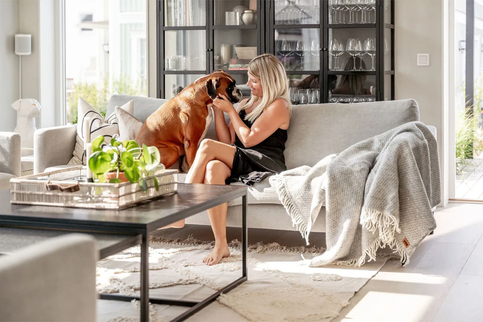 Vardagsrum i anpassat Villa Hällevik.