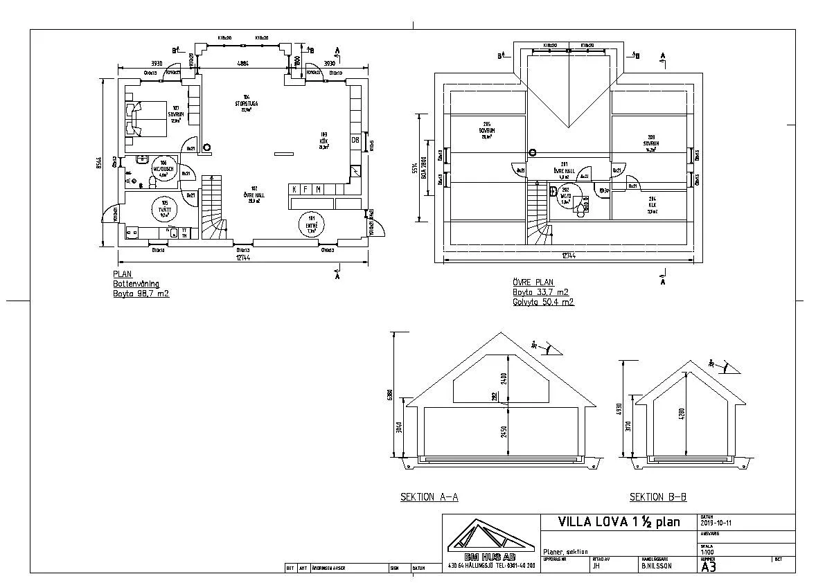 Lova 1,5-plan ritning