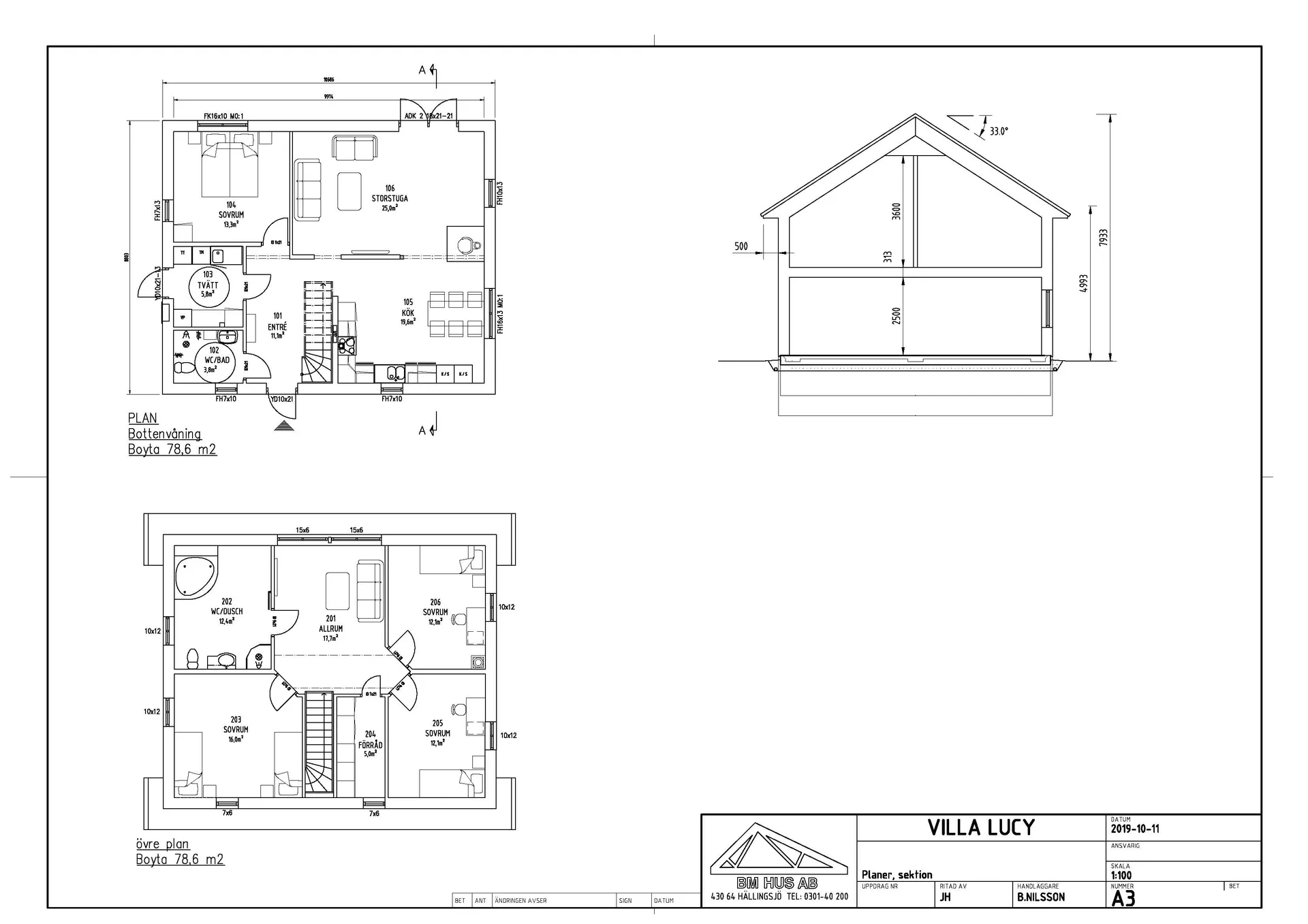 Lucy 1 3/4-plan ritning