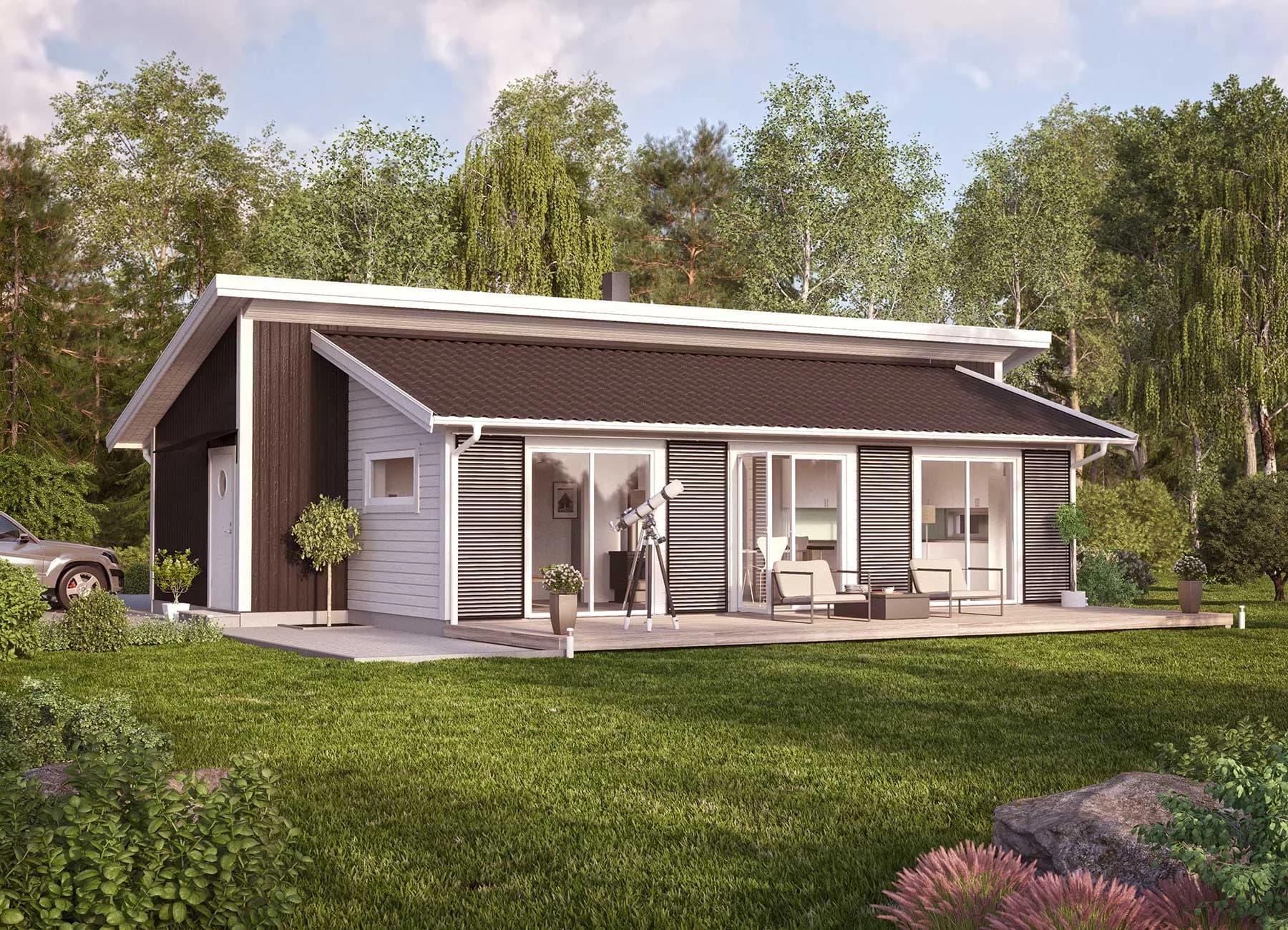 Bild på Borohus fritidshus första Lyckan (sommarbild)