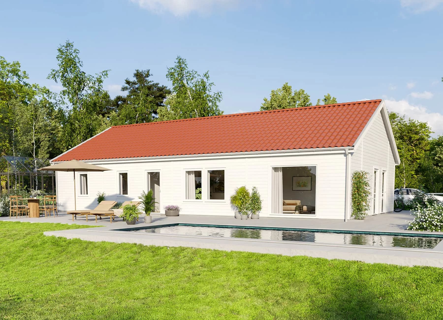 Bild på 1-planshuset Karisma 131 vit kulör