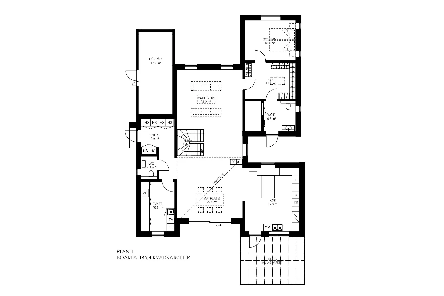 1,5-planshus, Ljunghusen planritning 1