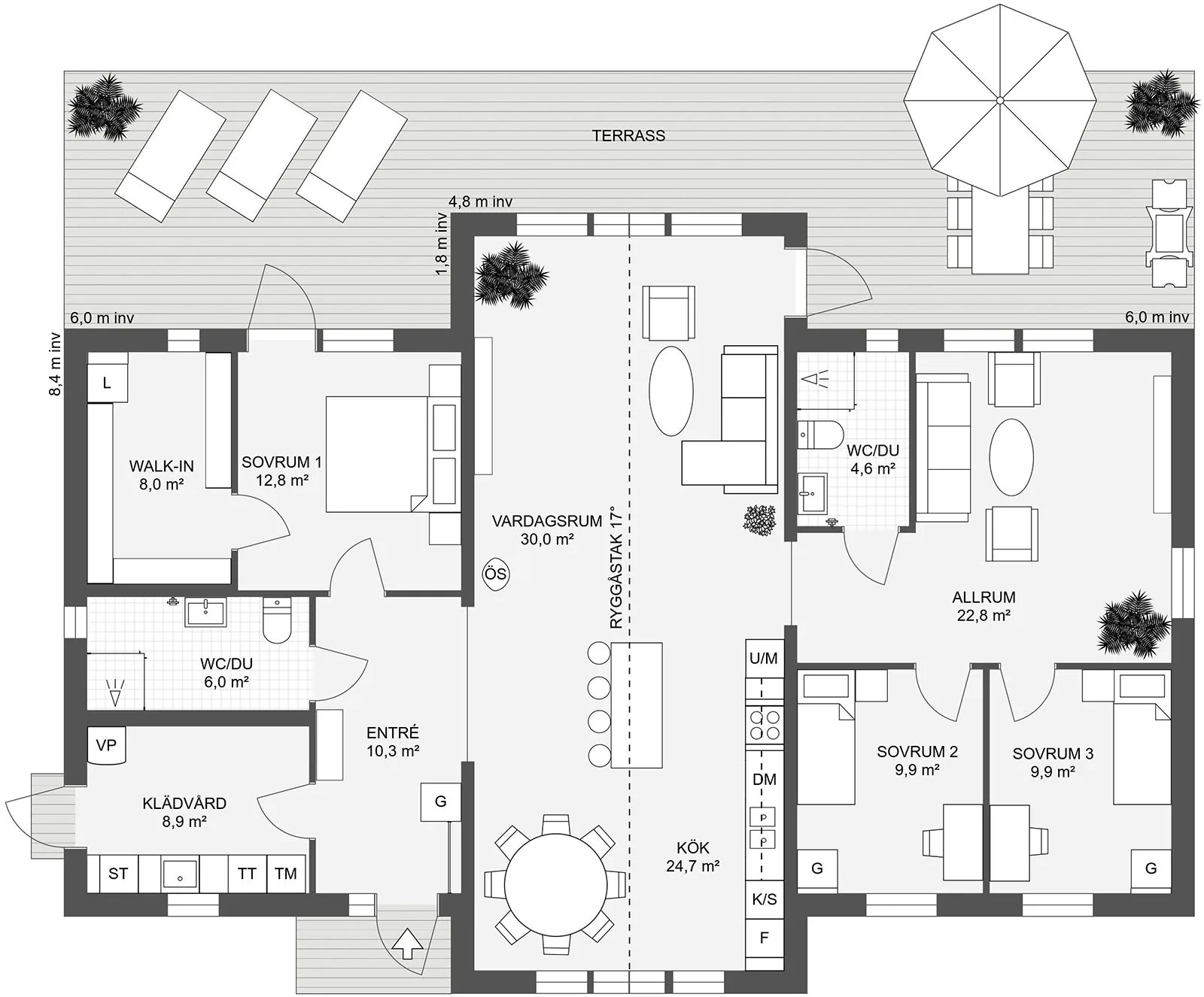 Villa Briljant 156 planritning 1