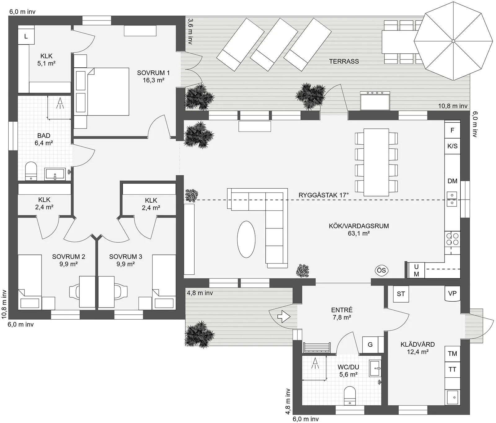 Villa Fridfull 158 planritning 1