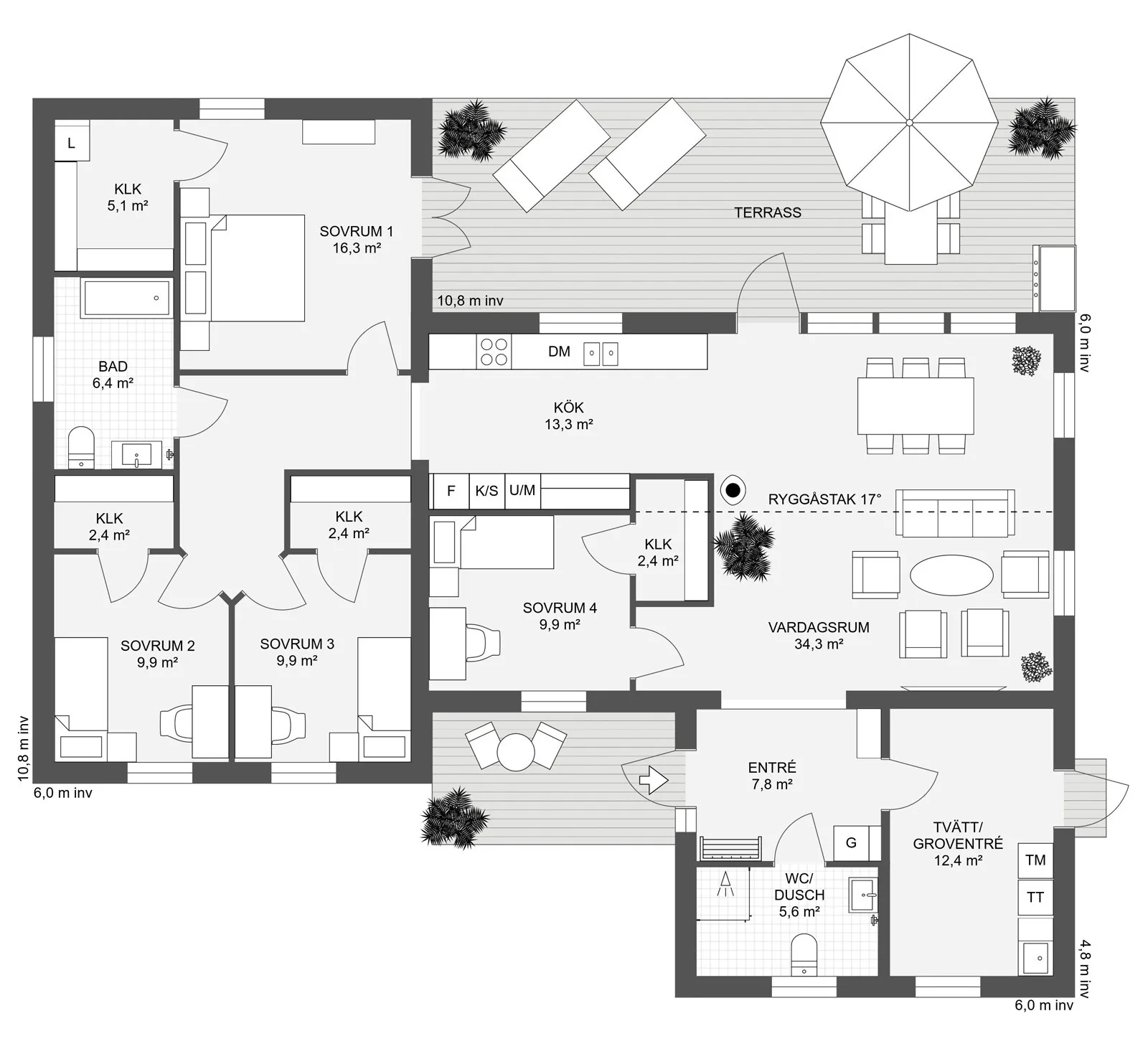 Villa Optimal 158 planritning 1