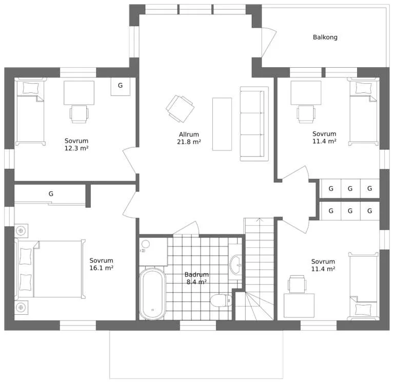 2-plan med modern tradition
