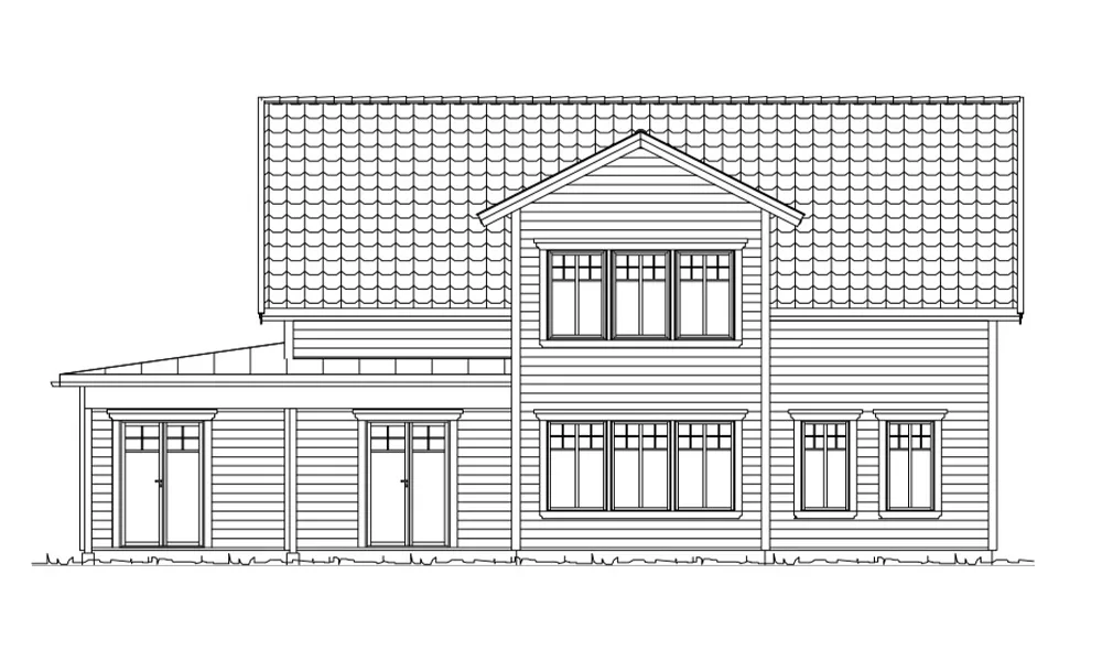 Trädgårdfasad (klicka för förstoring)