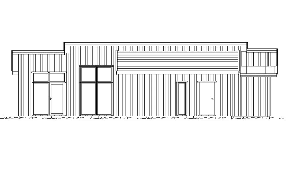 Trädgårdsfasad (klicka för förstoring)
