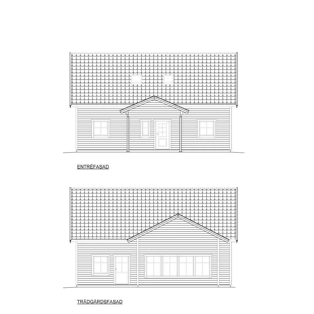 Entre/trädgård Fasad (klicka för förstoring)