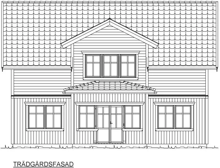 Trädgårdsfasad (klicka för förstoring)