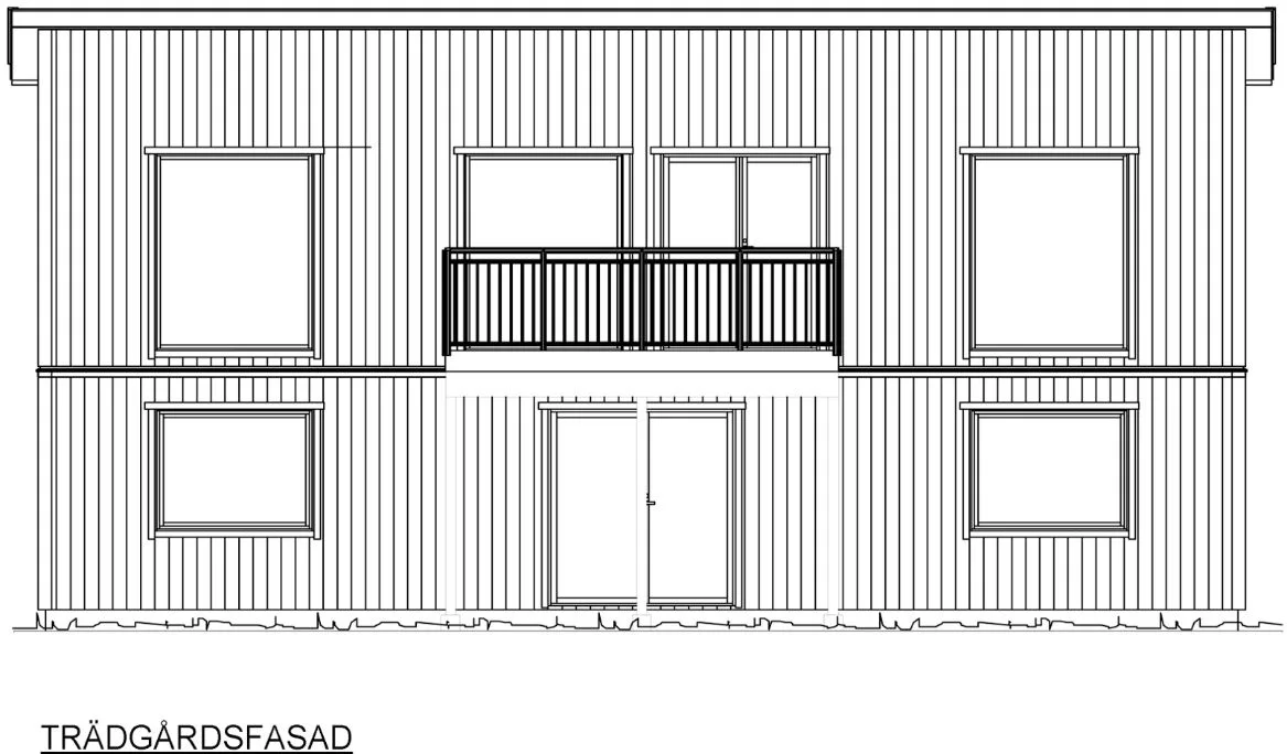 Trädgårdsfasad (klicka för förstoring)