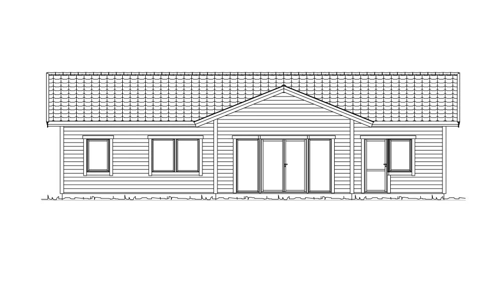 Trädgårdsfasad (klicka för förstoring)