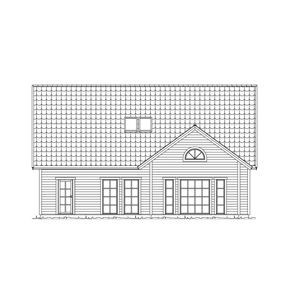 Trädgårdsfasad (klicka för förstoring)