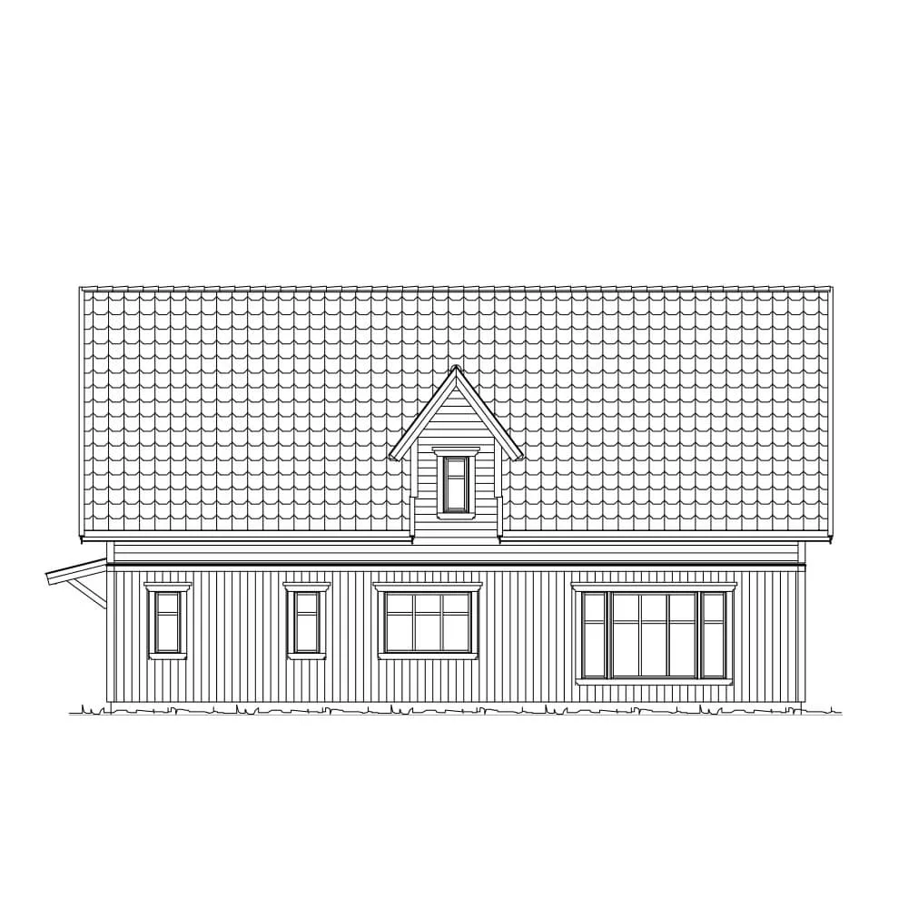 Trädgårdsfasad (klicka för förstoring)