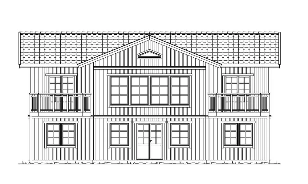 Trädgårdsfasad (klicka för förstoring)