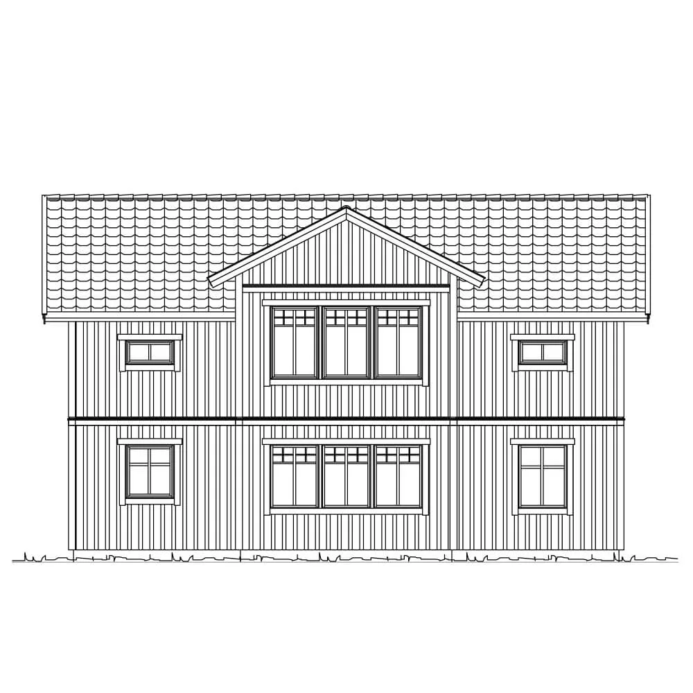 Trädgårdsfasad (klicka för förstoring)