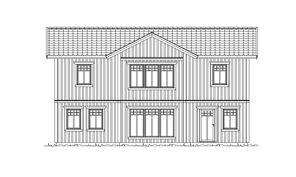 Trädgårdsfasad (klicka för förstoring)