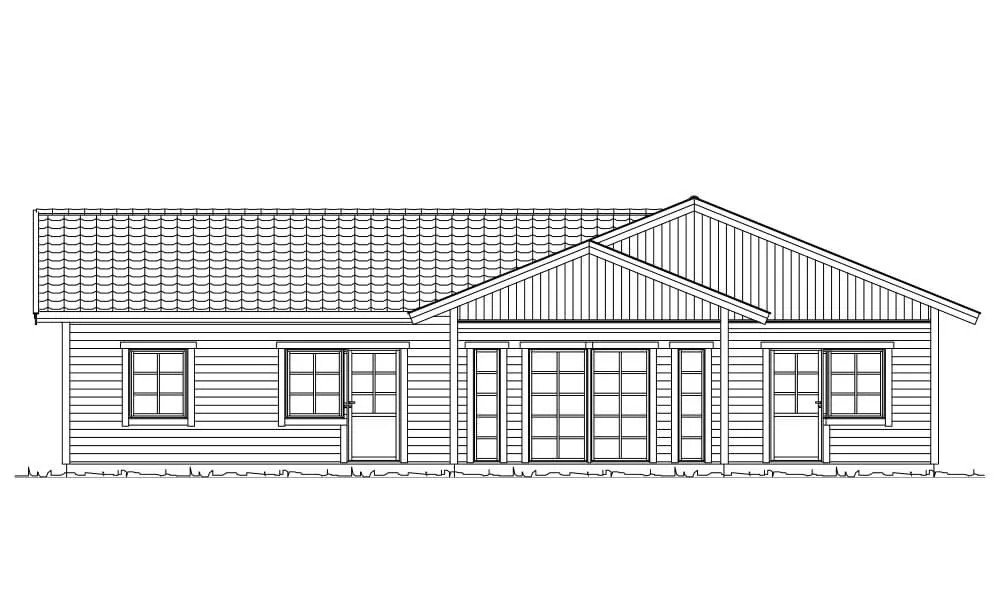 Trädgårdsfasad (klicka för förstoring)