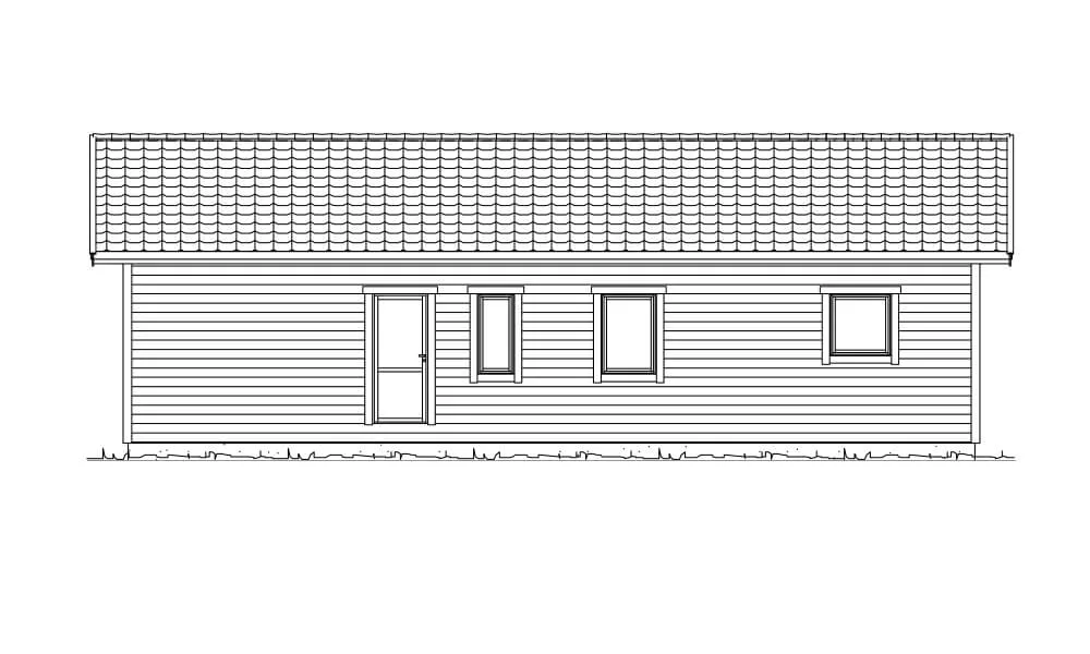Trädgårdsfasad (klicka för förstoring)