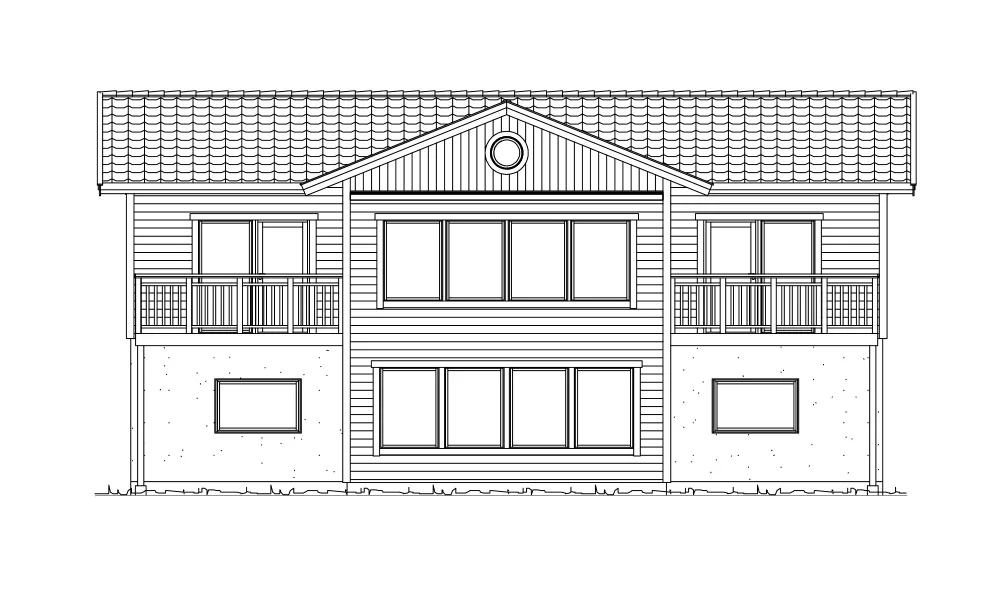 Trädgårdsfasad (klicka för förstoring)