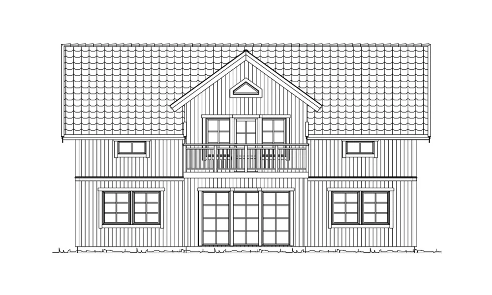 Trädgårdsfasad (klicka för förstoring)