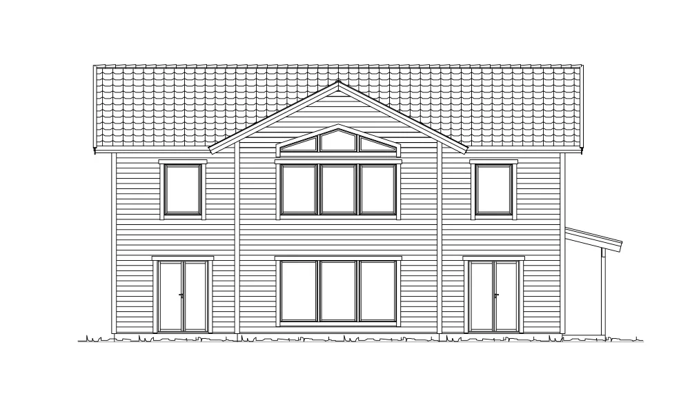 Trädgårdsfasad (klicka för förstoring)