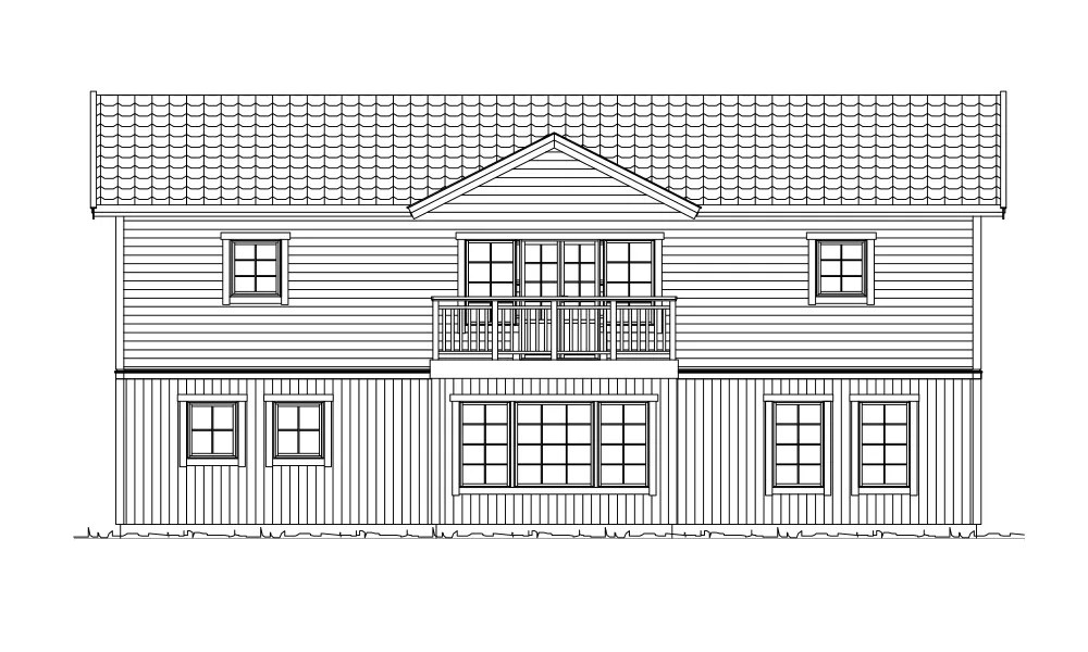Trädgårdsfasad (klicka för förstoring)