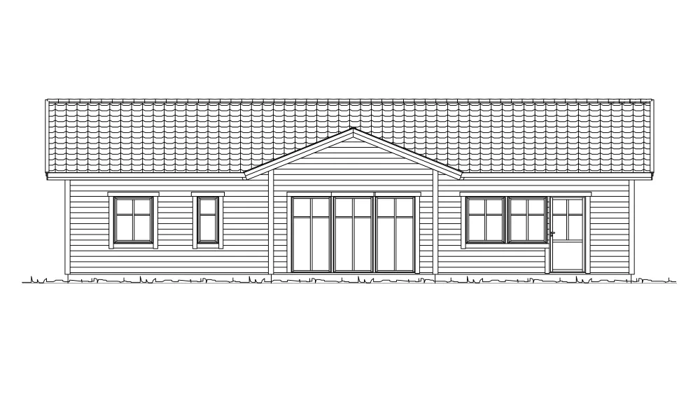 Trädgårdsfasad (klicka för förstoring)