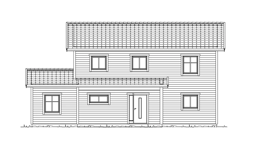 Trädgårdsfasad (klicka för förstoring)