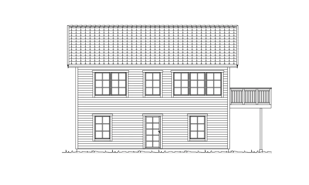 Trädgårdsfasad (klicka för förstoring)