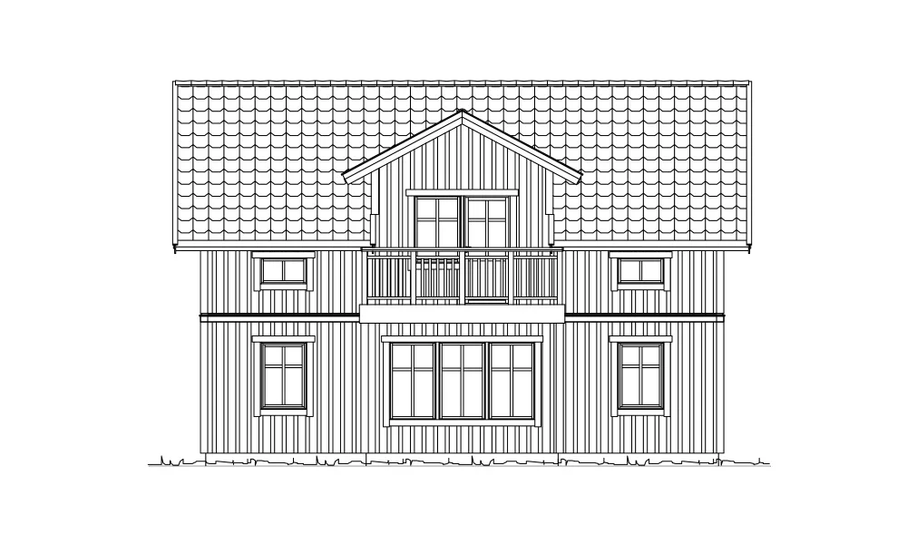 Trädgårdsfasad (klicka för förstoring)