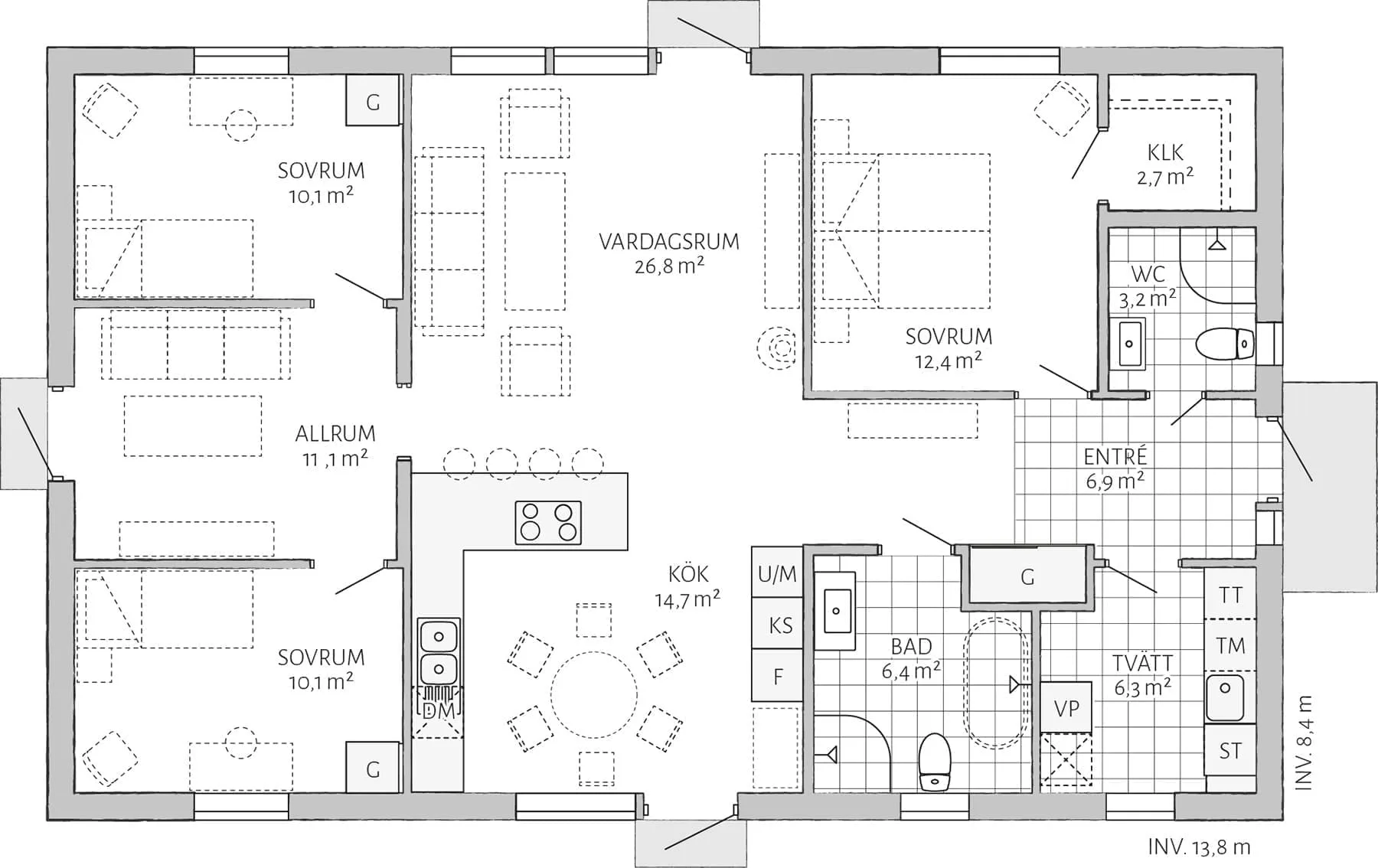 Prio 116 planritning - Traditionell
