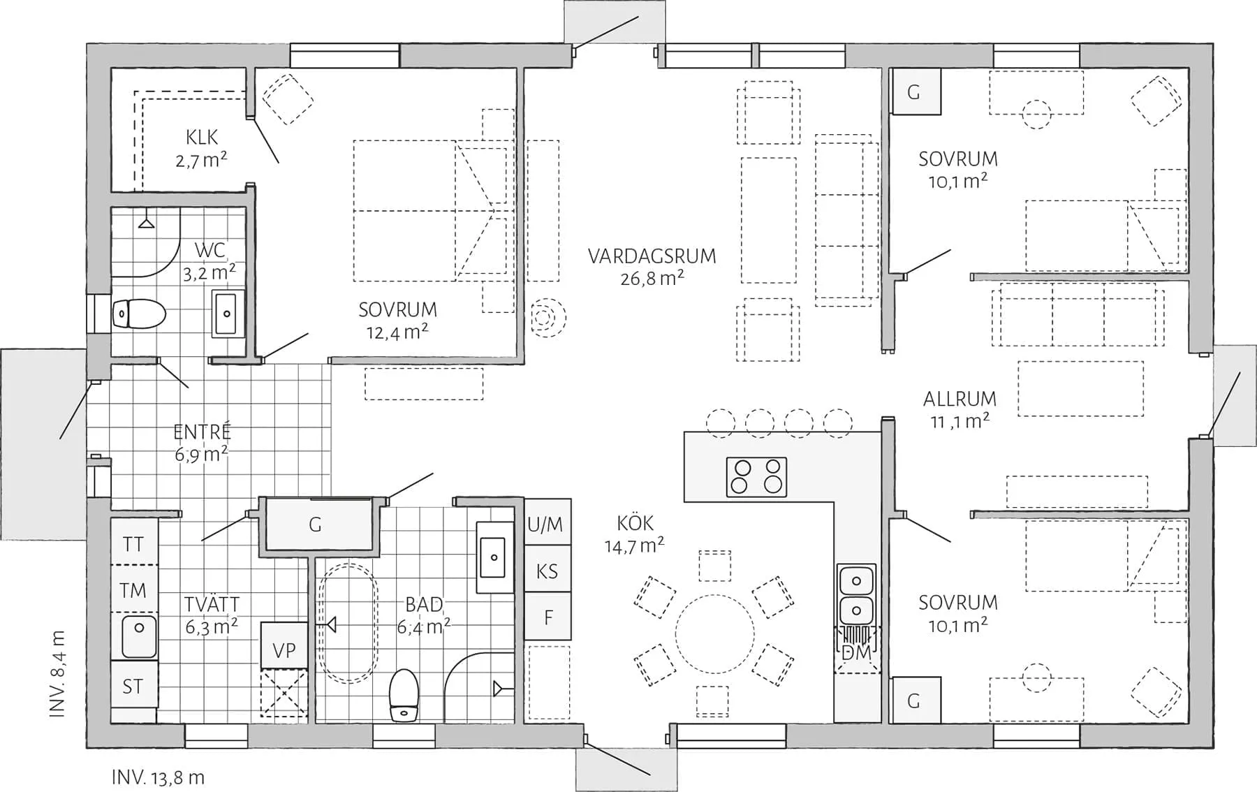 Prio 116 planritning - Traditionell