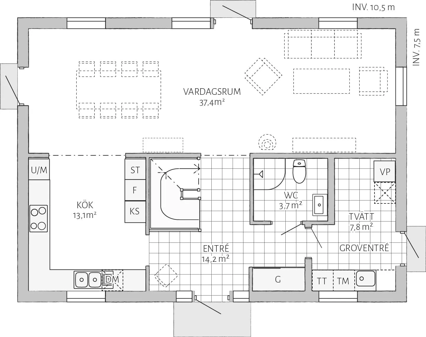 Prio 158 planritning - Industriell