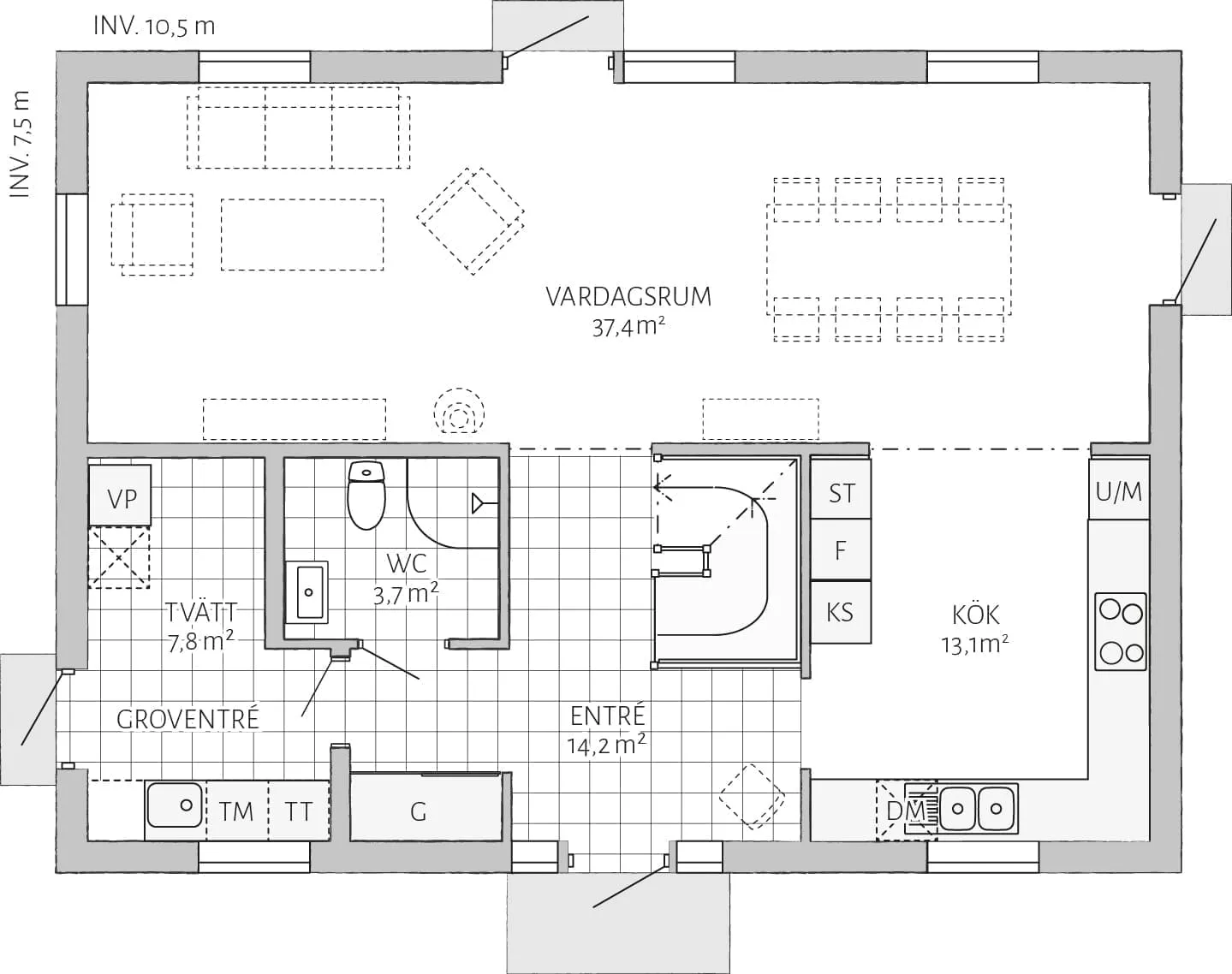 Prio 158 planritning - Industriell