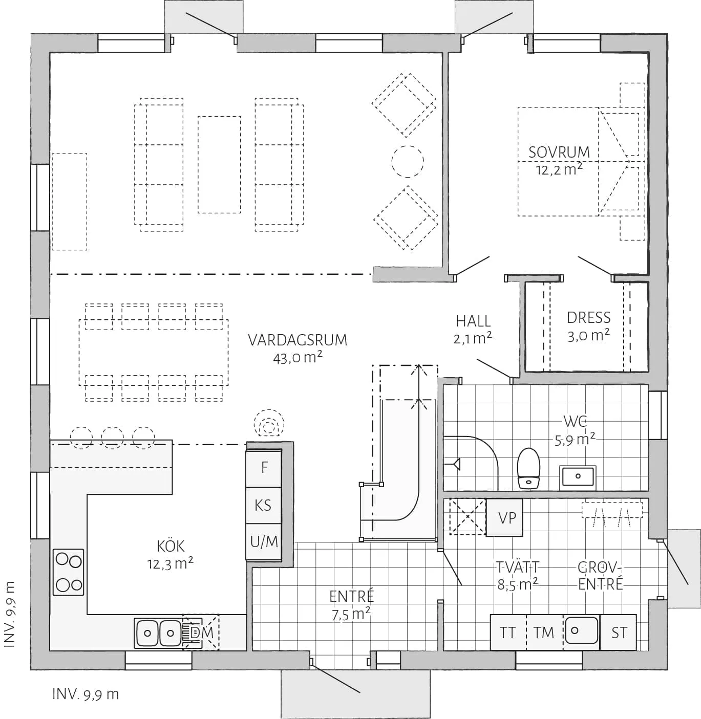 Prio 164 planritning - Industriell