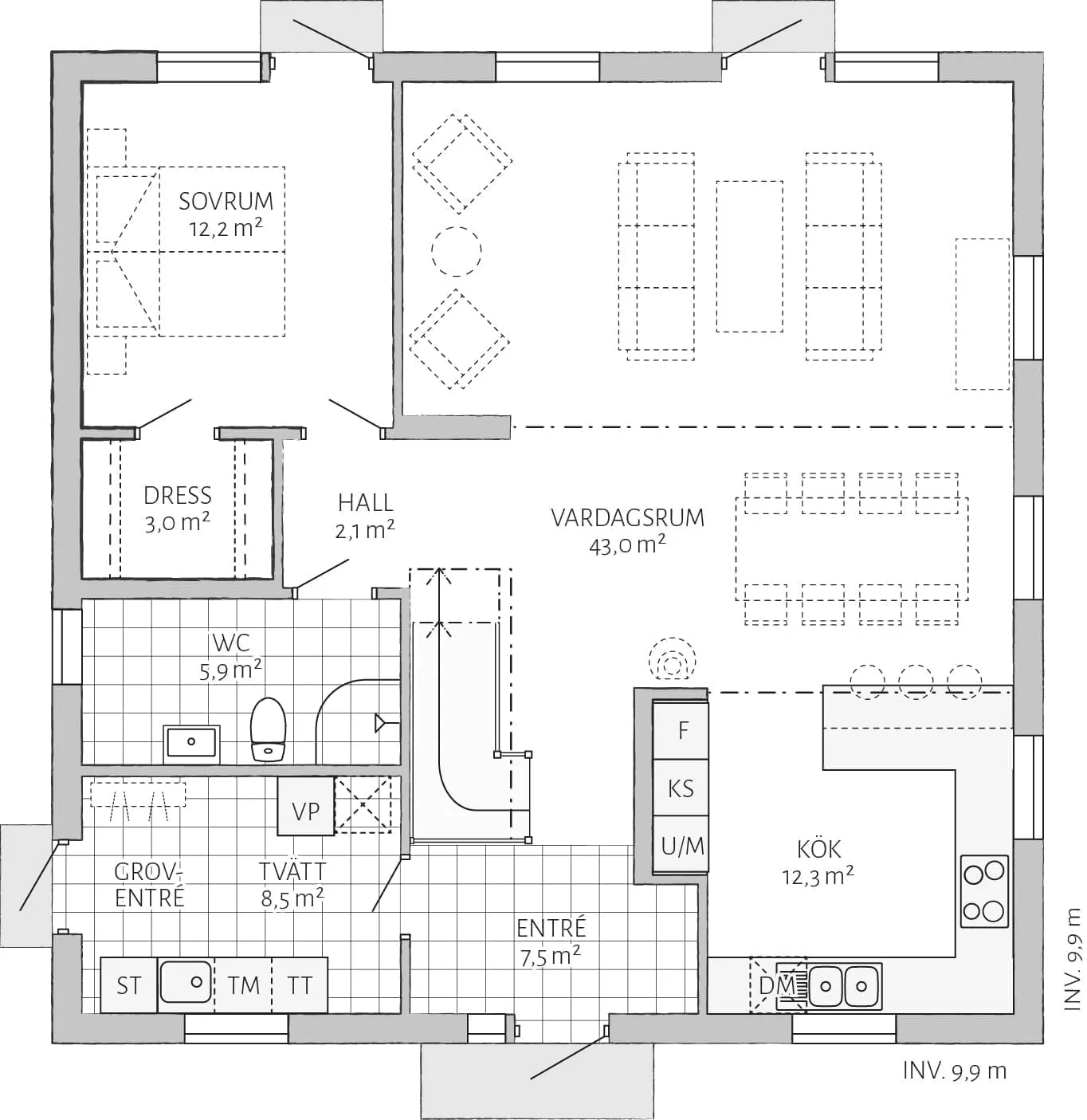 Prio 164 planritning - Industriell