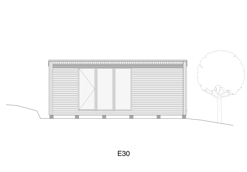 Attefallshus 30 kvm - E30 planritning 2
