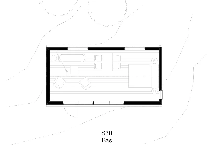 Attefallshus 30 kvm - S30 planritning 2