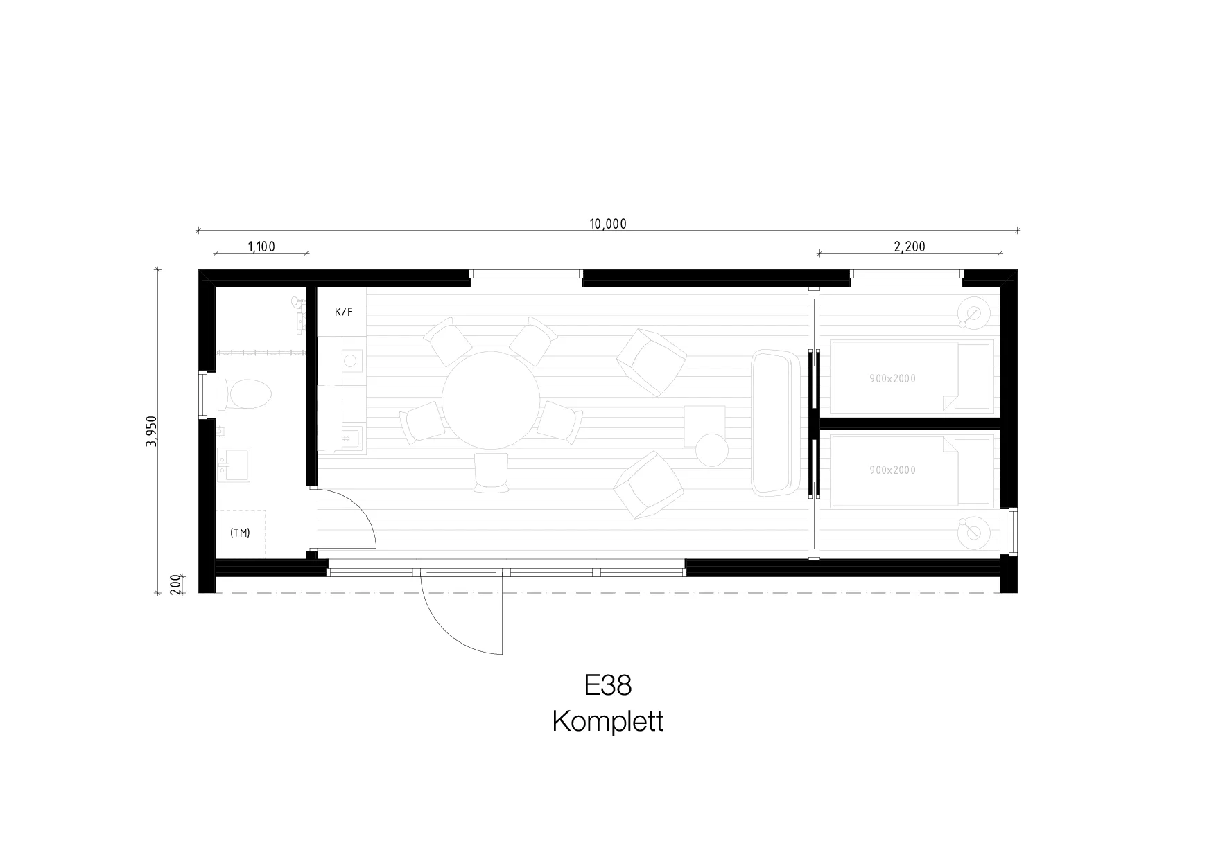 Fritidshus 38 kvm - E38 planritning 3