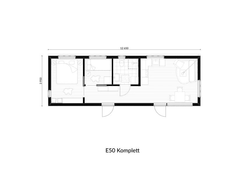 Fritidshus 50 kvm - E50 planritning 3