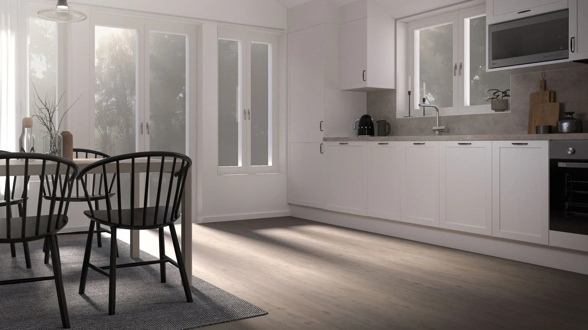 Fritidshus kök med köksbord