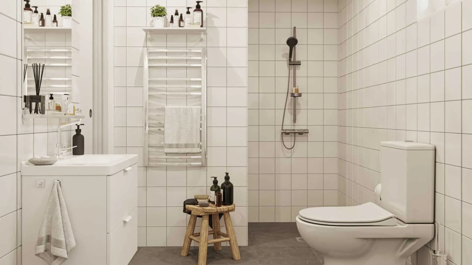 Fjällstuga badrum